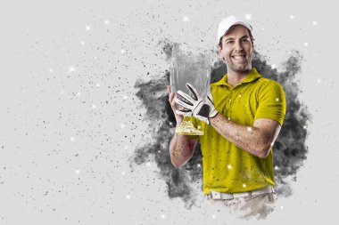 Golf oyuncu duman bir patlama dışarı geliyor