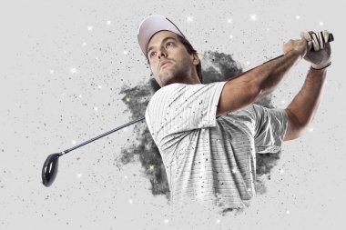 Golf oyuncu duman bir patlama dışarı geliyor