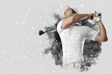 Golf oyuncu duman bir patlama dışarı geliyor