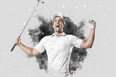 Golf oyuncu duman bir patlama dışarı geliyor