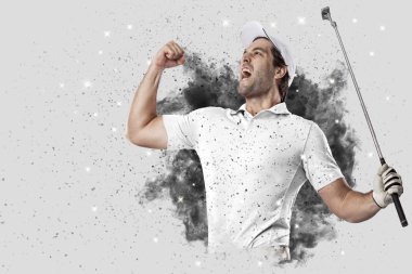 Golf oyuncu duman bir patlama dışarı geliyor