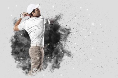 Golf oyuncu duman bir patlama dışarı geliyor