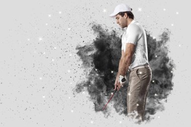 Golf oyuncu duman bir patlama dışarı geliyor
