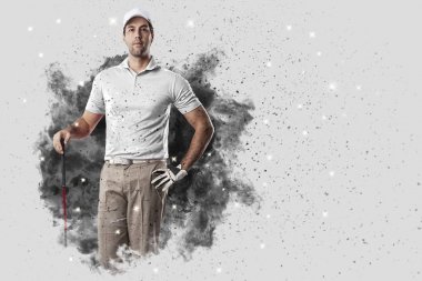 Golf oyuncu duman bir patlama dışarı geliyor