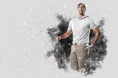 Golf oyuncu duman bir patlama dışarı geliyor