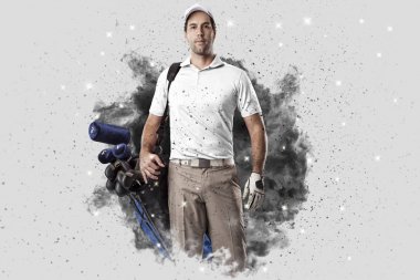 Golf oyuncu duman bir patlama dışarı geliyor