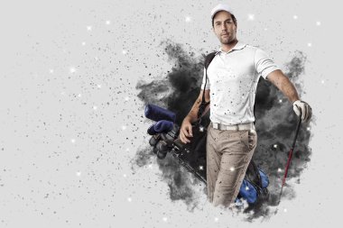 Golf oyuncu duman bir patlama dışarı geliyor