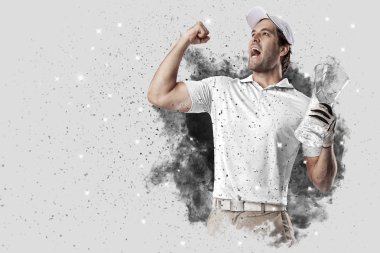 Golf oyuncu duman bir patlama dışarı geliyor