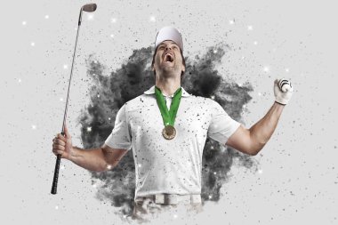 Golf oyuncu duman bir patlama dışarı geliyor