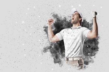 Golf oyuncu duman bir patlama dışarı geliyor