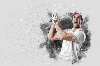 Golf oyuncu duman bir patlama dışarı geliyor