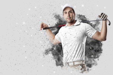 Golf oyuncu duman bir patlama dışarı geliyor