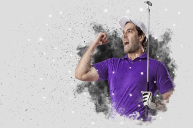 Golf oyuncu duman bir patlama dışarı geliyor