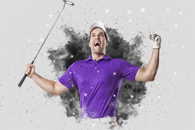 Golf oyuncu duman bir patlama dışarı geliyor