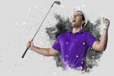 Golf oyuncu duman bir patlama dışarı geliyor