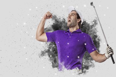 Golf oyuncu duman bir patlama dışarı geliyor