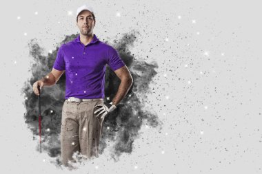 Golf oyuncu duman bir patlama dışarı geliyor