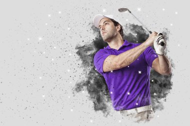 Golf oyuncu duman bir patlama dışarı geliyor