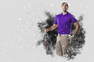 Golf oyuncu duman bir patlama dışarı geliyor