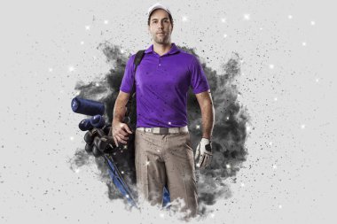 Golf oyuncu duman bir patlama dışarı geliyor