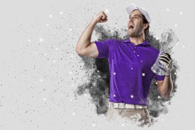 Golf oyuncu duman bir patlama dışarı geliyor