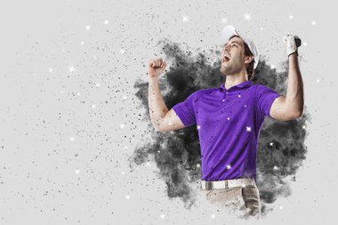 Golf oyuncu duman bir patlama dışarı geliyor