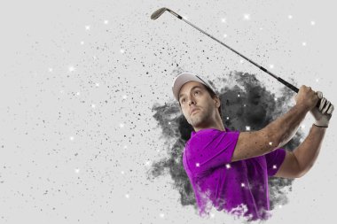 Golf oyuncu duman bir patlama dışarı geliyor