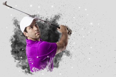 Golf oyuncu duman bir patlama dışarı geliyor