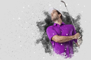 Golf oyuncu duman bir patlama dışarı geliyor