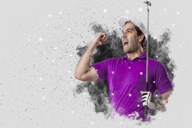 Golf oyuncu duman bir patlama dışarı geliyor