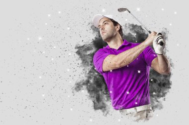 Golf oyuncu duman bir patlama dışarı geliyor