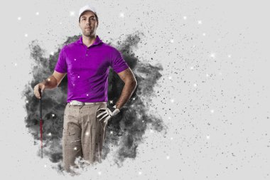 Golf oyuncu duman bir patlama dışarı geliyor