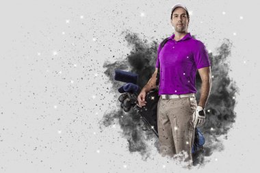 Golf oyuncu duman bir patlama dışarı geliyor