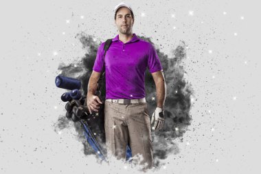 Golf oyuncu duman bir patlama dışarı geliyor