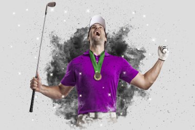 Golf oyuncu duman bir patlama dışarı geliyor