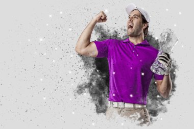 Golf oyuncu duman bir patlama dışarı geliyor