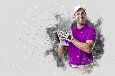 Golf oyuncu duman bir patlama dışarı geliyor