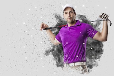 Golf oyuncu duman bir patlama dışarı geliyor
