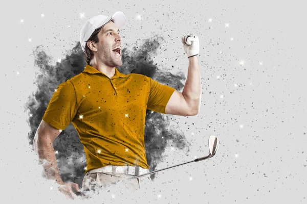 Golf oyuncu duman bir patlama dışarı geliyor