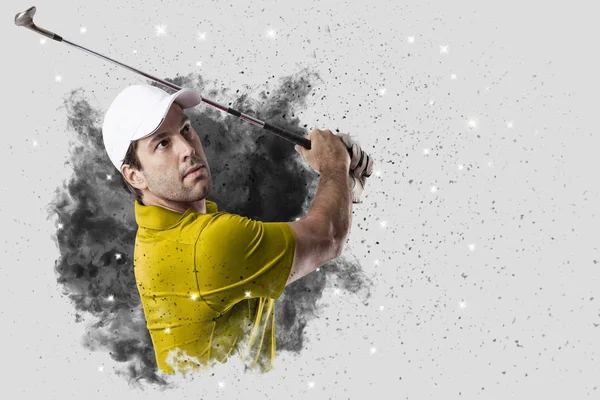 Golf oyuncu duman bir patlama dışarı geliyor