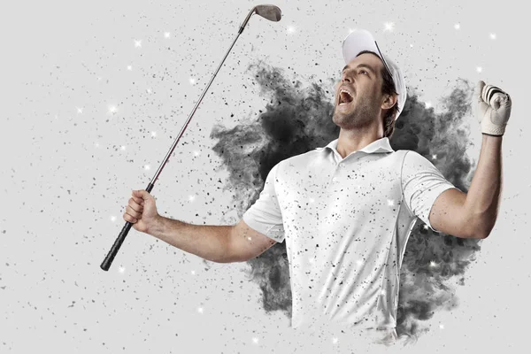 Golf oyuncu duman bir patlama dışarı geliyor