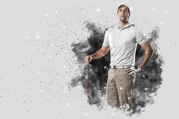 Golf oyuncu duman bir patlama dışarı geliyor