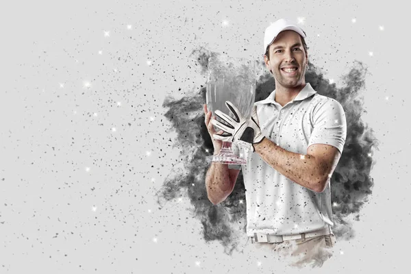 Golf oyuncu duman bir patlama dışarı geliyor