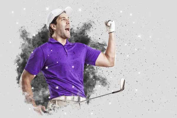 Golf oyuncu duman bir patlama dışarı geliyor