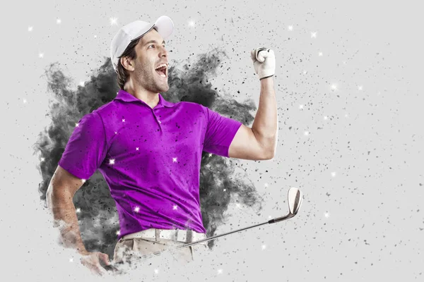 Golf oyuncu duman bir patlama dışarı geliyor