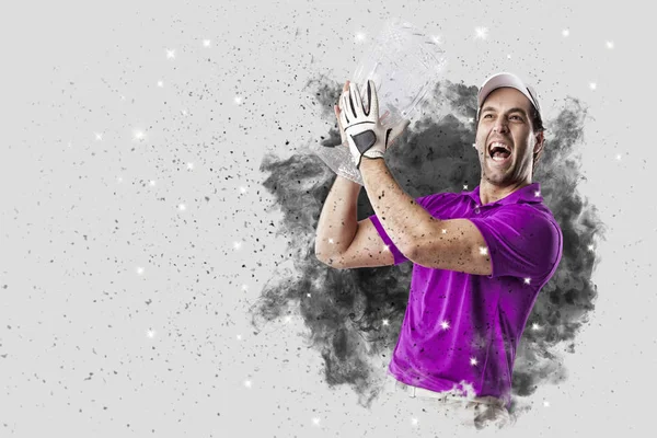 Golf oyuncu duman bir patlama dışarı geliyor