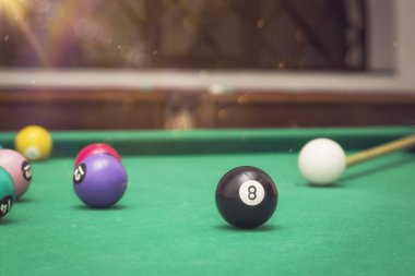 Bilardo masası bilardo topları.