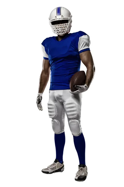 Voetballer met een blauwe uniform — Stockfoto