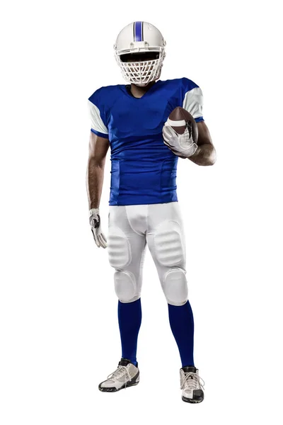 Football Player with a blue uniform — Stock Photo, Image