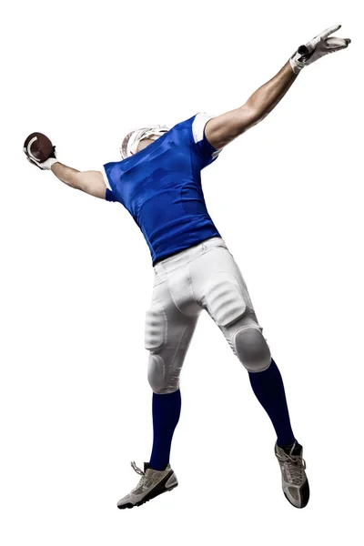 Fotbalista s modrou uniformu — Stock fotografie